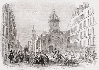 St Giles und die Alte Tron Kirche, Edinburgh im 17. Jahrhundert, aus 